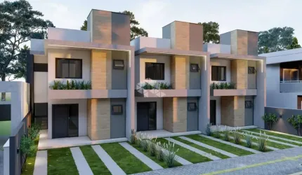 Sobrado 3 dormitórios e sacada, bairro Estancia Velha, Canoas /RS.  Sobrado 2 dormitórios sendo 1 suíte com sacada, fachada contemporânea com fino aca