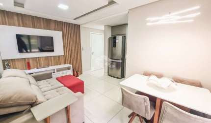 Apartamento 2 dormitórios,mobiliado, scada, churrasqueria, vaga coberta, elevador, playground no bairro Operário, NH. Aceita financiamento, FGTS