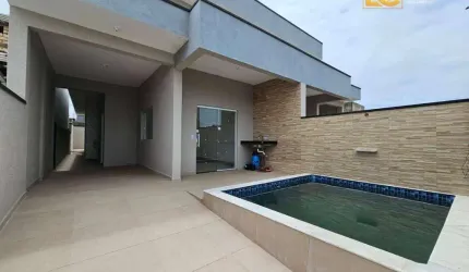 Casa Nova com Piscina à venda -Flora Rica II - Peruíbe/SP