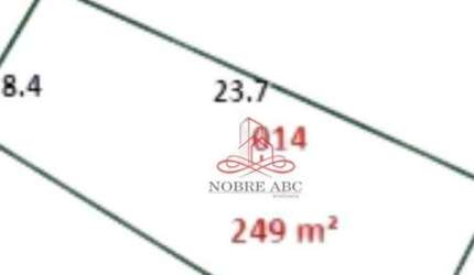 Terreno à venda, 249 m² por R$ 742.000,00 - Vila Guiomar - Santo André/SP