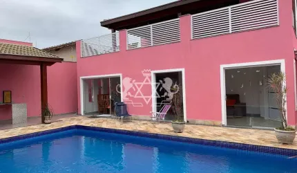 Incrível Sobrado à venda com 05 dormitórios, sendo 03 suítes, piscina e área gourmet, Caraguatatuba