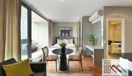 APTO 1 DORMITÓRIO (42m²) 1 VAGA, MOBILIADO E DECORADO. PRÓXIMO DO SHOPPING VILA OLÍMPIA