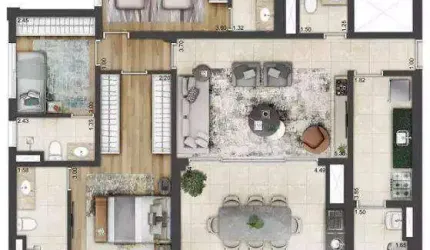Apartamento 3 Dormitórios (122m²), 3 Suítes, 2 Vagas, Varanda. A 600 metros da estação Brás do metrô e CPTM