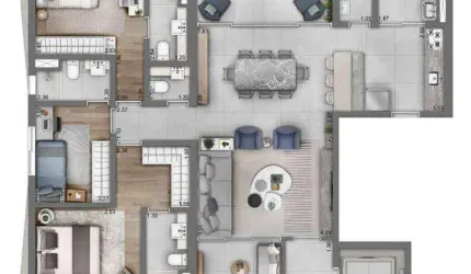 Apartamento 3 dormitórios (143,20m²), 3 Suítes, Varanda gourmet, 2 vagas. Próximo do Shopping JK Iguatemi