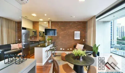 APARTAMENTO 1 DORMITÓRIO (42m²) 1 VAGA, MOBILIADO E DECORADO. PRÓXIMO DO SHOPPING VILA OLÍMPIA