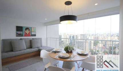 APTO 1 DORM (57m²), 1 SUÍTE, VARANDA, DECORADO E MOBILIADO. NA JUSCELINO E AO LADO SHOPPING JK