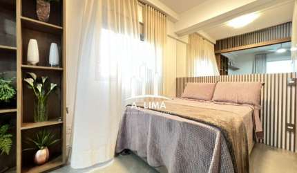 PORTEIRA FECHADA - Apartamento VISTA MAR com 01 suíte totalmente mobiliado e lazer completo, no bairro Boqueirão em Santos.