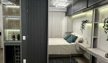 O MAIS LINDO FLAT MOBILIADO A VENDA EM GOIANIA NO PREDIO MAIS MODERNO E TECNOLOGICO, COM PISCINA DE BORDA INFINITA NO ROOFTOP, POSSIBILIDADE DE RENDA FAIXA DE 6 MIL MES