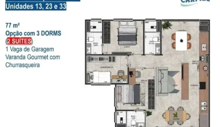 Apartamento com 3 quartos à venda na Rua Regente Feijó, 54, Vila Bocaina, Mauá, 77 m2 por R$ 530.000