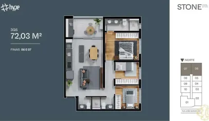 Stone Urban Habitat - Apartamento à venda no bairro Novo Mundo - Curitiba/PR