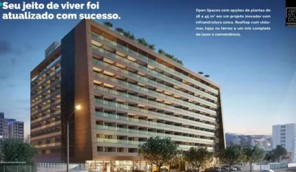 Studio quarto e sala para venda com vista mar em Armação Pituba com varanda e infraestrutura completa