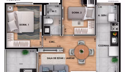 Apartamento de 2dorms a 650m do metrô Vila  Matilde