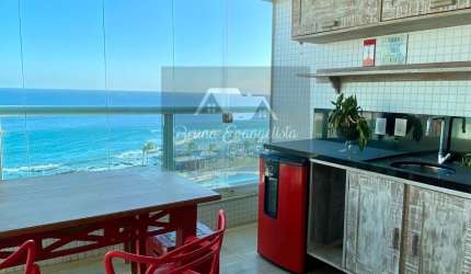 Apartamento com vista mar, 2 suítes, varanda, lavabo, home office, 2 vagas, em Ondina