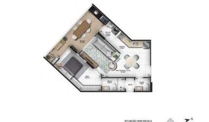 Apartamento para Venda em Praia Grande, Vila Guilhermina, 1 dormitório, 1 suíte, 1 banheiro, 1 vaga