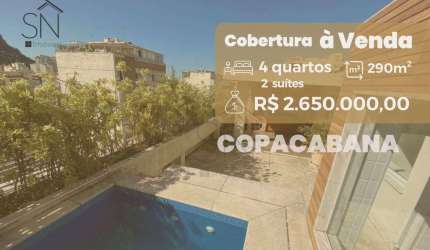 Cobertura com 4 dormitórios à venda, 290 m² por R$ 2.650.000,00 - Copacabana - Rio de Janeiro/RJ