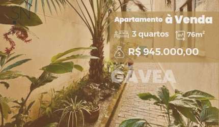Apartamento com 3 dormitórios à venda, 76 m² por R$ 945.000,00 - Gávea - Rio de Janeiro/RJ