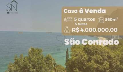Casa com 5 dormitórios à venda, 560 m² por R$ 4.000.000,00 - São Conrado - Rio de Janeiro/RJ
