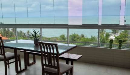 Apartamento com vista permanente para o mar, Carapibus, Jacumã,  Conde-PB