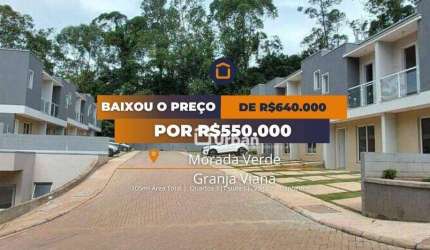 Casa com 3 quartos à venda, 105 m² por R$ 550.000 - Chácara Ondas Verdes - Cotia/SP