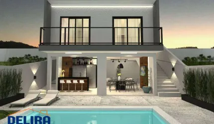 Casa apta a financiamento bancário com 3 dormitórios e piscina.