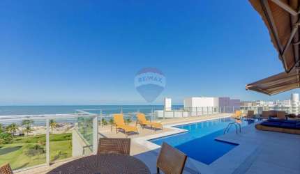 Exclusiva cobertura penthouse pé na areia - Condomínio Riviera de São Lourenço.