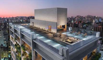 Apartamento 98m², 02 dormitórios (sendo suítes), 03 banheiros e 01 vaga de garagem; (fotos ilustrativas, entrega prevista para Fevereiro/2027).