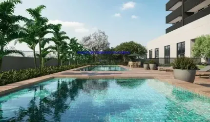 Apartamento 48m², 01 dormitório, 01 banheiro e 01 vaga na garagem; (Fotos ilustrativas).  Condomínio com portaria, segurança, piscina, academia