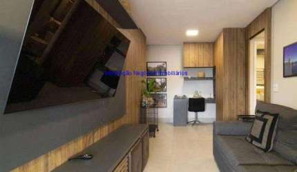 Apartamento MOBILIADO 73m², 03 dormitórios (sendo 01 suíte), 02 banheiros e 01 vaga na garagem. Condomínio com Segurança, Portaria, Churrasqueira.