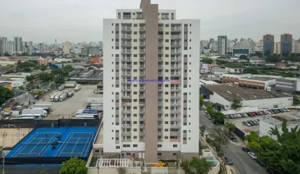 Apartamento 48m², 02 dormitórios, 01 banheiro e 01 vaga de garagem; Imóvel mobiliado.  Condomínio com Segurança, Portaria, Brinquedoteca,
