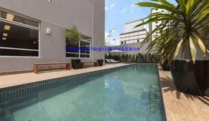 Apartamento Studio 40m², 01 dormitório (sendo suíte), 01 banheiro e 01 vaga de Garagem.  Condomínio com portaria, segurança 24hrs, piscina.