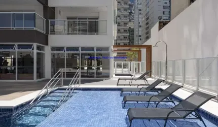 Apartamento Studio 34m² 1 dormitório, 1 banheiro e 1 vaga de garagem.  Condomínio com: Academia, Piscina, Salão de festas, Churrasqueira, Sauna,