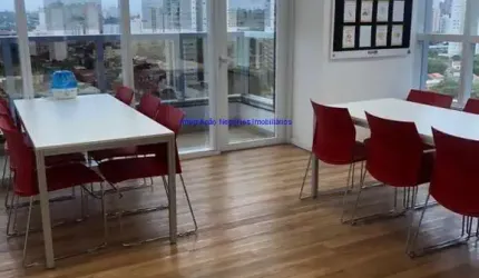 Conjunto Comercial 405m², 04 banheiros e 12 vagas na garagem.  Condomínio com recepção e segurança 24hrs.   Excelente localização entre as Ruas Bacaet