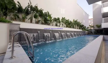 Condomínio com área de lazer completa com sauna, salão gourmet, piscina com raia, academia, sala de jogos e brinquedoteca.