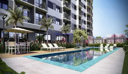 Apartamento Studio MOBILIADO 27m², 01 dormitório e 01 banheiro.  Condomínio com Segurança, Portaria, Churrasqueira, Coworking, Salão de festas