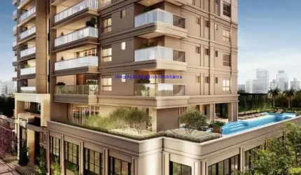 Apartamento 258m², 04 dormitórios (sendo suítes), 05 banheiros e 04 vagas de garagem; (Fotos ilustrativas, entrega prevista para Dezembro/2027).