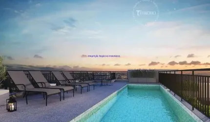 Apartamento 33,62m², 01 dormitório e 01 banheiro; (Fotos ilustrativas).  Condomínio com portaria, segurança, piscina, academia, playground