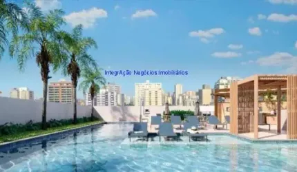 Apartamento 38m², 01 dormitório e  01 banheiro; (fotos ilustrativa).  Condomínio com segurança, piscina, academia e salão de festas.  Excelente