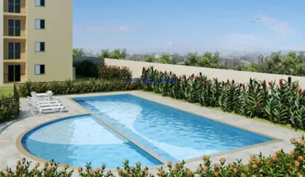 Apartamento 55m², 02 dormitórios, 01 banheiro e 01 vaga de garagem.  Condomínio com recepção, segurança, academia, piscina, brinquedoteca e academia