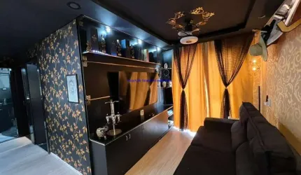 Apartamento MOBILIADO 54m², 02 dormitórios e 01 banheiro.  Condomínio com portaria e segurança.  Excelente localização