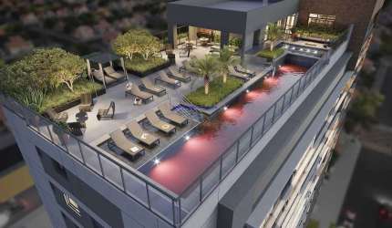 Apartamento 56,11m², 01 dormitório (sendo suíte), 02 banheiros e 01 vaga de garagem; (Fotos ilustrativas, entrega prevista para Fevereiro/2026).