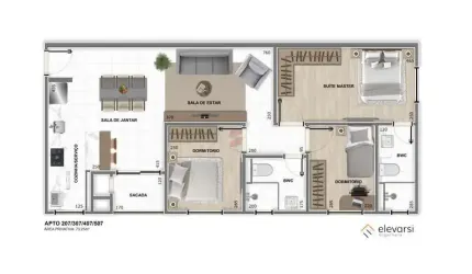 Apartamento com 2 quartos à venda na Rua Bom Jesus, 150, Weissópolis, Pinhais, 84 m2 por R$ 382.000