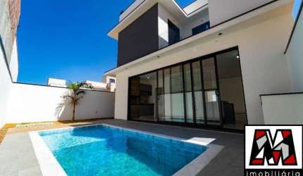 Vendo sobrado novo no condomínio Reserva Ermida, com 03 suítes, piscina, alto padrão