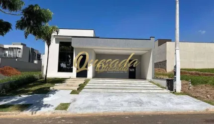 Casa térrea nova, à venda, 3 suítes, planejados, piscina, Condomínio Piemonte, Indaiatuba.