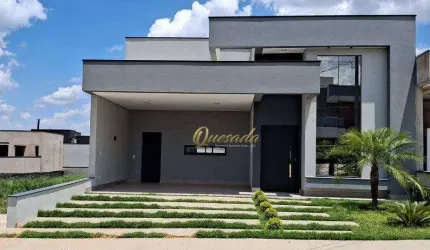 Casa térrea nova, à venda, 3 suítes, planejados, piscina, Condomínio Evidências, Indaiatuba.