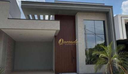 Casa térrea nova, à venda, 3 suítes, planejados, no condomínio Park Gran Reserve, Indaiatuba.