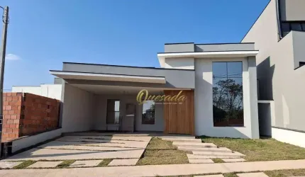 Casa térrea nova, à venda, 3 suítes, planejados, piscina, Condomínio Gran Reserve, Indaiatuba.