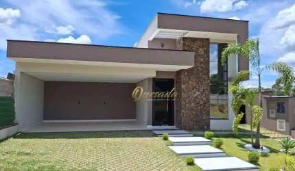 Casa térrea nova à venda, 3 suítes, piscina, escritório, Condomínio Vila Sapezal, Indaiatuba.
