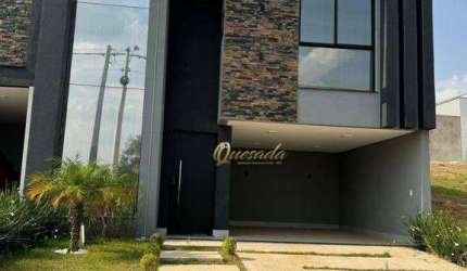 Sobrado à venda, 3 quartos, 1 suíte, planejados, piscina, condomínio Gran Reserve, Indaiatuba.