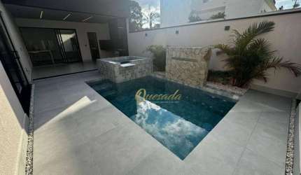 Casa térrea nova à venda, 3 suítes, escritório, piscina, planejados, Condomínio London Park, Indaiatuba.