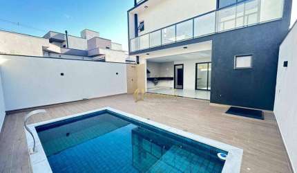 Sobrado novo, à venda, 3 suítes, piscina, Condomínio Gran Reserve, Indaiatuba.